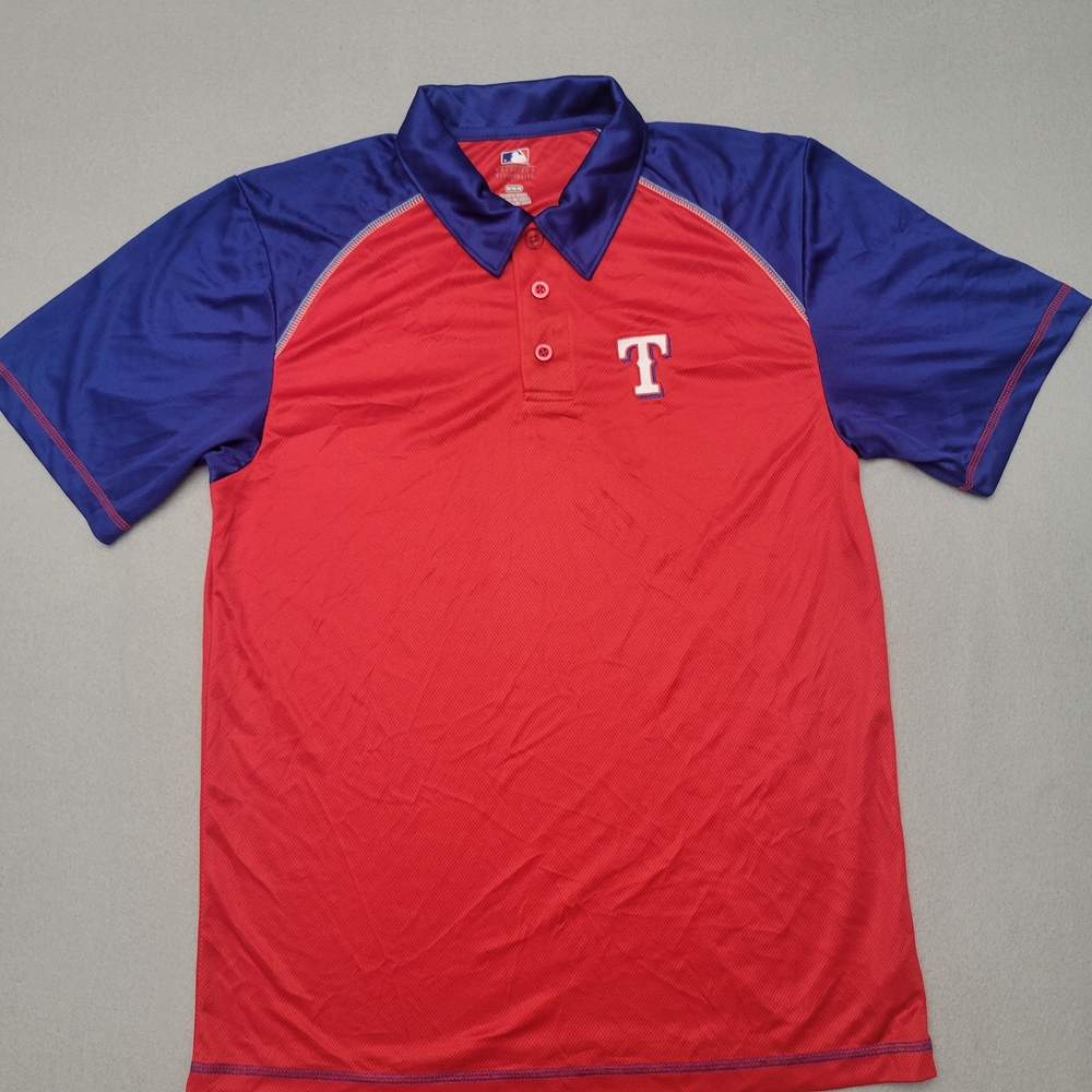 Red & Blue Polo Shirt with 'T' Chest Logo